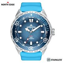NORTH EDGE TRITON-TI Titanium Stainless Solar-Powered Diving Watch Luxury Quartz Watches For Men 300M Waterproof 180+ Day Power