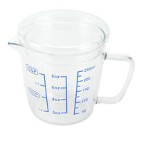Karščiui atsparus stiklinis matavimo puodelis Pieno svarstyklės Matavimo ąsotis su dangteliu Virtuvės įrankis(250 ml )