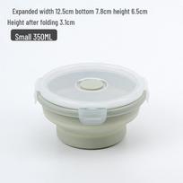 Silikoninė sulankstoma pietų dėžutė - apvalus maisto laikymo indas iškylai lauke ar kelionei. ODM/OEM Customization Supported white