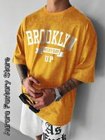 Vasaros vyriški medvilniniai marškinėliai su Brooklyn spaudiniu Viršūnės T-shirt'ai Vyriška mada Raidė Camiseta Trumpomis rankovėmis Drabužiai Harajuku Gatvės stilius M