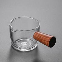 50/100ml medinė rankena su gradacija stiklinis kavos matavimo puodelis espreso pienui latte skaidrus vieno snapelio virtuvinis kavos puodelis