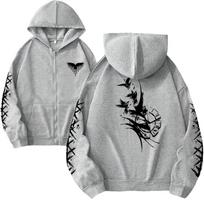Winter Warm Women Hooded Sweatshirt Viking Raven Print Zipper Jacket Casual Streetwear Trendy Oversized Pullover Goth S