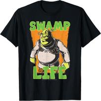 Shrek Cartoon Swamp Life T-Shirt S juoda