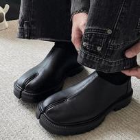 Batai vyrams moterims natūrali oda klasikiniai skeltu pirštu batai laisvalaikio batai unisex plokščiapadžiai patogaus dizaino vyriški batai Zapatos 45 juoda