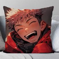 Double Sided Itadori Yuji Jujutsu Kaisen Pillow Case Anime Character Decor for Modern Bedroom Accents and Living Room Fan Displ 45cmx45cm