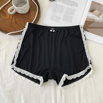Women Summer Ultra Thin Lace Lace Cool Small Plaid Safety Leggings One Size juoda