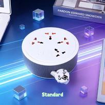 EU Plug Universal Power Strip – 2-Meter Extension Cord, Portable Multi-Outlet Standard pilka