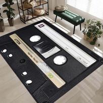 Retro Rock Casette Pattern Rug Retro Vhs Rug Music Rug Cool Rug Livingroom Rug Office Rug Personalized Rug 40x60cm