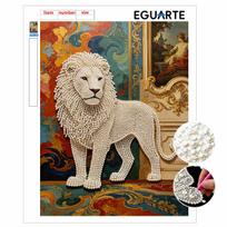 DIY Pearl Art Painting Majestic Lion Handmade Craft Modern Wall Decor Leisure Relax Activity Nice Gift for Novice Art Practitioners Home Decor 30x40