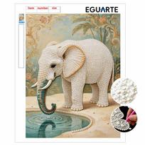 Pearl DIY Art Painting Elegant Elephant Handcrafted Picture Indoor Wall Ornament Relaxing Leisure Hobby Exquisite Home Decor Gift 30x40cm