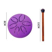 Steel Tongue Drum Handpan Instrument 6 Tones With Mallets For Meditation Yoga Soothing Sounds Music Therapy Portable Hand Drum KLG-purple