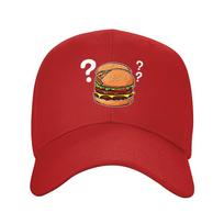 Confused Double Burger Question Mark Baseball Cap Polyester Adjustable Outdoor Golf Unisex Cap One Size