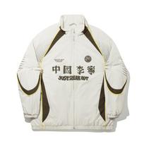 Li Ning Puffer Jackets Men's Gravel White Gray Stand Collar Moderate Cargo Puffer Jacket AJMV279-1 L