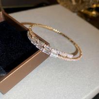Decoration Stainless Steel Simple Pulseras Full Rhinestone Bracelet Cuff Bangles Women Bracelets auksas