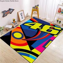 The Doctor Cartoon Yellow Carpet Mat Racing Theme Living Room Rug with Number 46 Signature Home Non-Slip Play Rugs for Bedroom 40x60cm