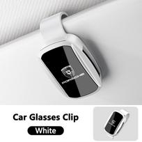 High Quality Car Sun Visor Glasses Clip Sunglasses Holder For Porsche 911 718 Cayenne Cayman Panamera Macan Taycan Boxster Pajun balta