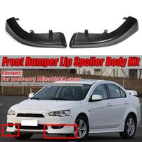 2 vnt. automobilio priekinio buferio skirstytuvas, lūpa, spoileris, kėbulo komplektas, difuzoriaus apsauga, skirta Mitsubishi Lancer 2008-2018 juoda