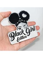1PC Metal Black Girl Edition Emblem 3D Fender Badge Car Truck Sticker Decal Fit for Universal Car Truck SUV (Chrome Black)