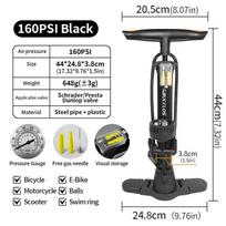 BUCKLOS 160PSI Bike Pumps Schrader/Presta Bicycle Tire Valve Pump Inflator High-Pressure Gauge Tire Inflator for Motorcycle juoda