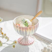 INS Nordic Style Ice cream Ceramic Cup Summer Cold drinks Dessert Yogurt Cup Gradient Gloss Goblet Fruit Dish Snack Dessert Bowl rožinė