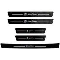 5Pcs For Alfa Romeo GT 147 159 156 166 Giulietta Mito Giulia Tonale 4C Car Door Sill Scuff Plate Decor Carbon Fiber Stickers