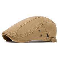 Solid Color Peaked Cap Men Retro Beret Four Seasons Paintmaker Hat Newsboy Hat chaki