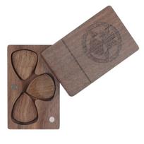 Wooden Color Guitar Pick Box Wooden Material Guitar Pick Case  For Guitarists
