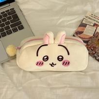 Cute Calico Cat Plush Pencil Case Large Capacity Soft Kawaii Stationery Bag For Students
