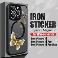 For iPhone 15 14 Pro Max 12 13 Pro 11 Colorful Butterfly Phone Case Magnetic For Magsafe Wireless Charging Acrylic Clear Cover iPhone 11