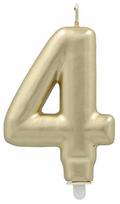 Gimtadienio žvakutė Pap Star Nr. 4, aukso sp., 7 cm