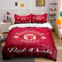 Red Manchester United logo. Bedding sets Duvet cover sets Duvet covers Pillowcases(1 * Duvet Cover 2 * Pillowcases without duvet insert) 135x200cm