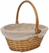 Krepšelis Home4you Maxine 87365, audinys/gluosnis, 44 cm x 35 cm, ruda sp.