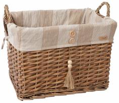 Krepšelis Home4you Willi Stripe 61051, medvilnė/gluosnis, 44 cm x 33 cm