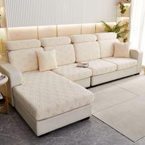 Sofos užvalkalas Pastorintas žakardo aksominis sofos kepurės Elastingas viskas įskaičiuota sofos pagalvėlės užvalkalas Sofos užvalkalas Pillow case smėlis