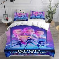 Rumi Demonų Medžiotojai K-pop Merginų Berniukų Grupė Spausdinta Be Užpildo Antklodės Užvalkalas Įvairių Dydžių Miegamojo Bendrabučio Šventinė Lovos Patalynės Dekoras EU Twin(135x200cm)