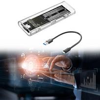 M.2 NGFF SATA Type C3.1 Clear External SSD Case 10Gbps Hard Disk Case SSD Enclosure External SSD Adapter for 2230 2242 2260 2280 spain