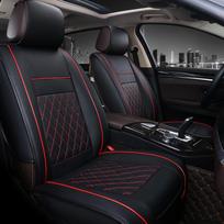 Universalūs odiniai automobilio sėdynių užvalkalai, pagalvėlių priedai standard version juoda/raudona