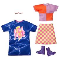 Mattel Barbie Fashion Girl Power Dress Set Vinyl Doll HBV69 2-Pack & [Reusable Bag] [Dress-Up Clothes] [Ages 3+]
