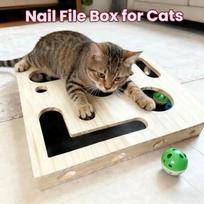 Nail File Box, Includes A Bell Ball And Sandpaper, A Perfect Gift For Who Hate Nail Trimming; Also A Scratching And Educational Toy Box. One Size