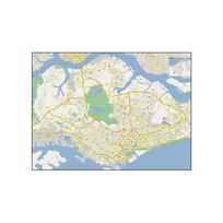 Singapūro žemėlapis Kelių žemėlapis Miesto reljefas ir uosto žemėlapis Kelioninės prekės Plakatai Dekoras Paveikslai Namų dekoras Kultūrinis švietimas A2-59.4*42cm