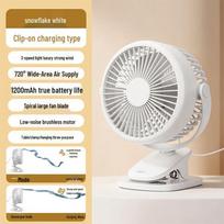 Deli Portable USB Mini Desk and Clip Fan balta spalva