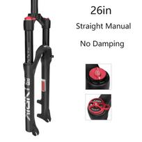 MEROCA MTB Air Suspension Fork 26/27.5/29 Inch 120mm Travel Straight Tube Disc Brake Fork with Lockout 26in No Damping