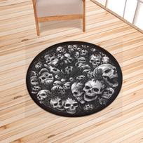 Skeleton Fire Pit Skeleton Printed Carpet Weird Decorative Circular Door Mat Living Room Bedroom Horror Home Decor Carpet 80cm x 80cm