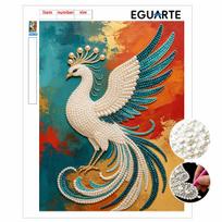 DIY Pearl Gem Elegant Peacock Art Shining Bead Craft Art Home Wall Ornament Simple Unframed Room Decoration Art Modern Style Exquisite Gift 30x40