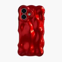 Madingas raudonas bangų vandens rašto TPU dėklas telefonui IPhone Air 11 12 13 14 16 17 Pro Max 15 Plus, apsaugantis nuo kritimo, silikoninis galinis dangtelis iPhone17 Pro Max raudona