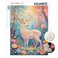 DIY Pearl Art Painting Magical Forest Deer Handmade Craft Modern Wall Decor Leisure Relax Activity Nice Gift for Novice Art Practitioners Home 30x40