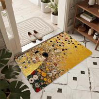 Klimt The Kiss Print Door Mat Non Slip Absorbent Floor Mat Soft Washable Rug for Indoor Entryway Kitchen and Bathroom Use 40x60cm