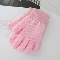 1pair Bath For Peeling Exfoliating Gloves Shower Scrub Gloves Massage Body Scrub rožinė