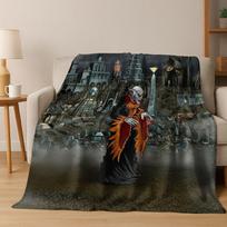 Retro Heroes of Might and Magic Map Games Art Flannel Blanket,Cozy Soft Throw Blanket for Home Bedroom Bed Sofa Cover Gift kids 75x90cm