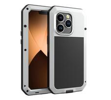 IP54 atsparus vandeniui, tvirtas metalinis dėklas, skirtas iPhone 17 Air 16 15 Pro Max 14 Plus 13 12 Mini 11, su Gorilla Glass apsauginiu dangteliu Fundas iPhone 16 Pro Max sidabras